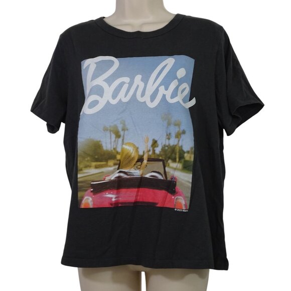 Hybrid Apparel Barbie Graphic T-Shirt Women Size L Black Crewneck 2023 Mattel - Picture 1 of 7